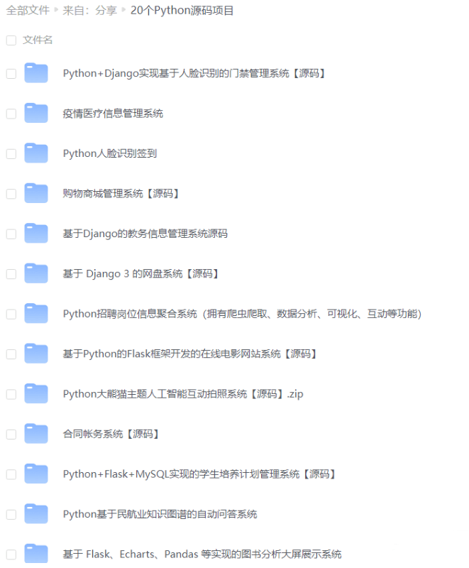 20个python项目源码